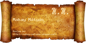 Makay Mátyás névjegykártya