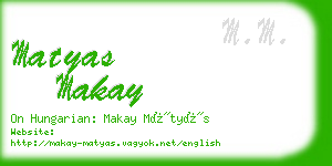 matyas makay business card